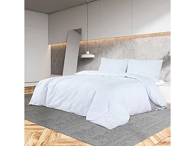 Dekbedovertrekset lichtgewicht 200x220 cm microvezel wit BE860348