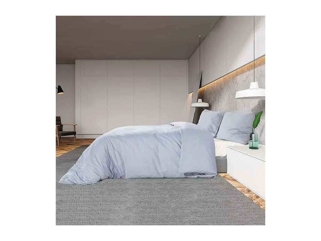 Ensemble de housse de couette Gris 200x200 cm Coton FR709579