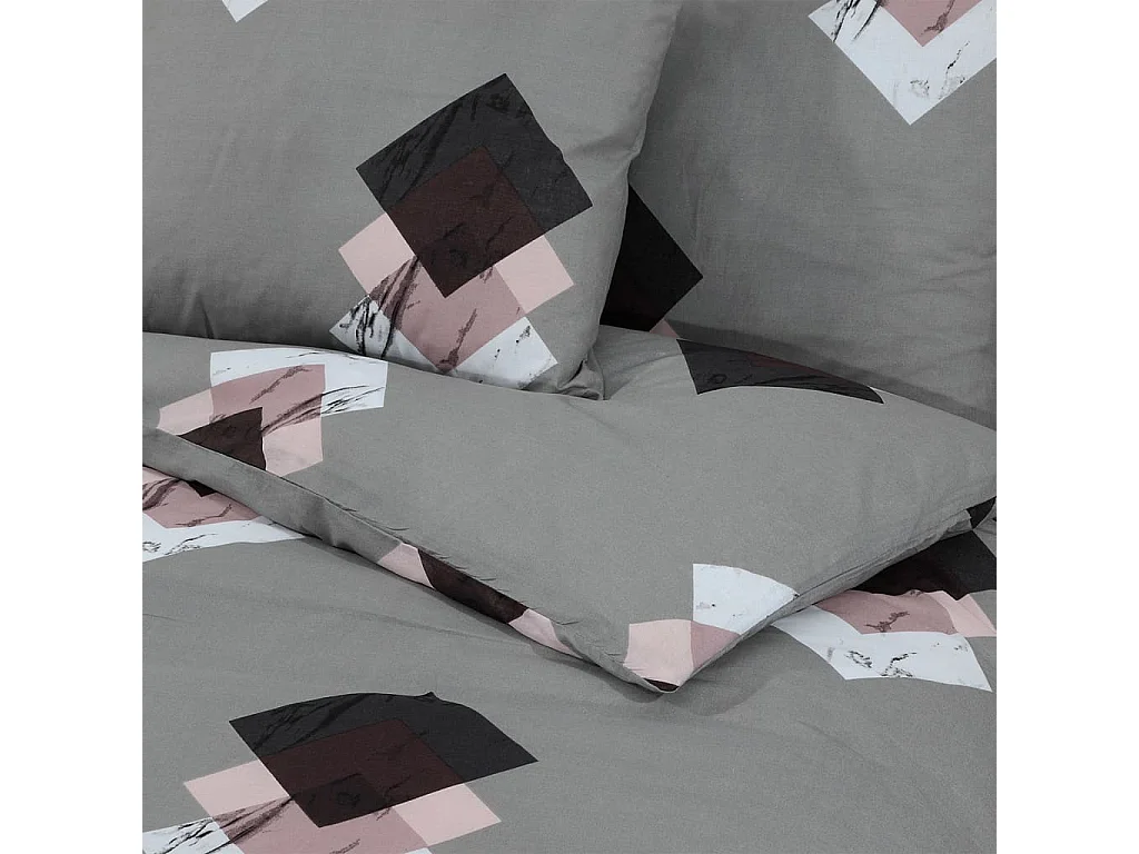 Juego de funda nórdica algodón gris 200x200 cm ES555221