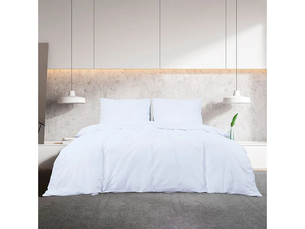 Conjunto de capa de edredão microfibra leve 140x200 cm branco PT417543