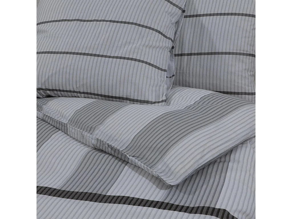 Ensemble de housse de couette Gris 200x220 cm Coton FR950592