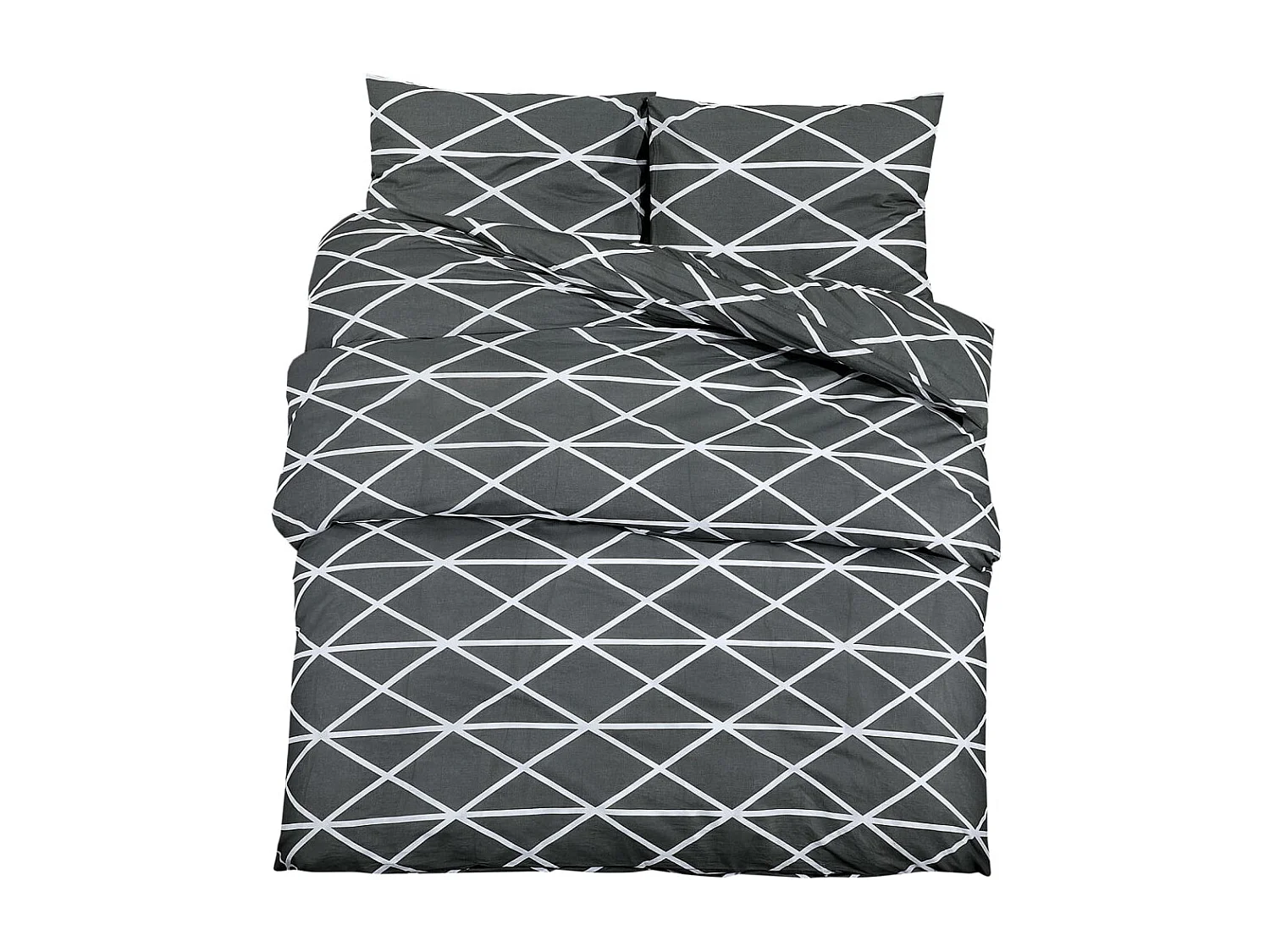 Ensemble de housse de couette Gris 225x220 cm Coton FR826128