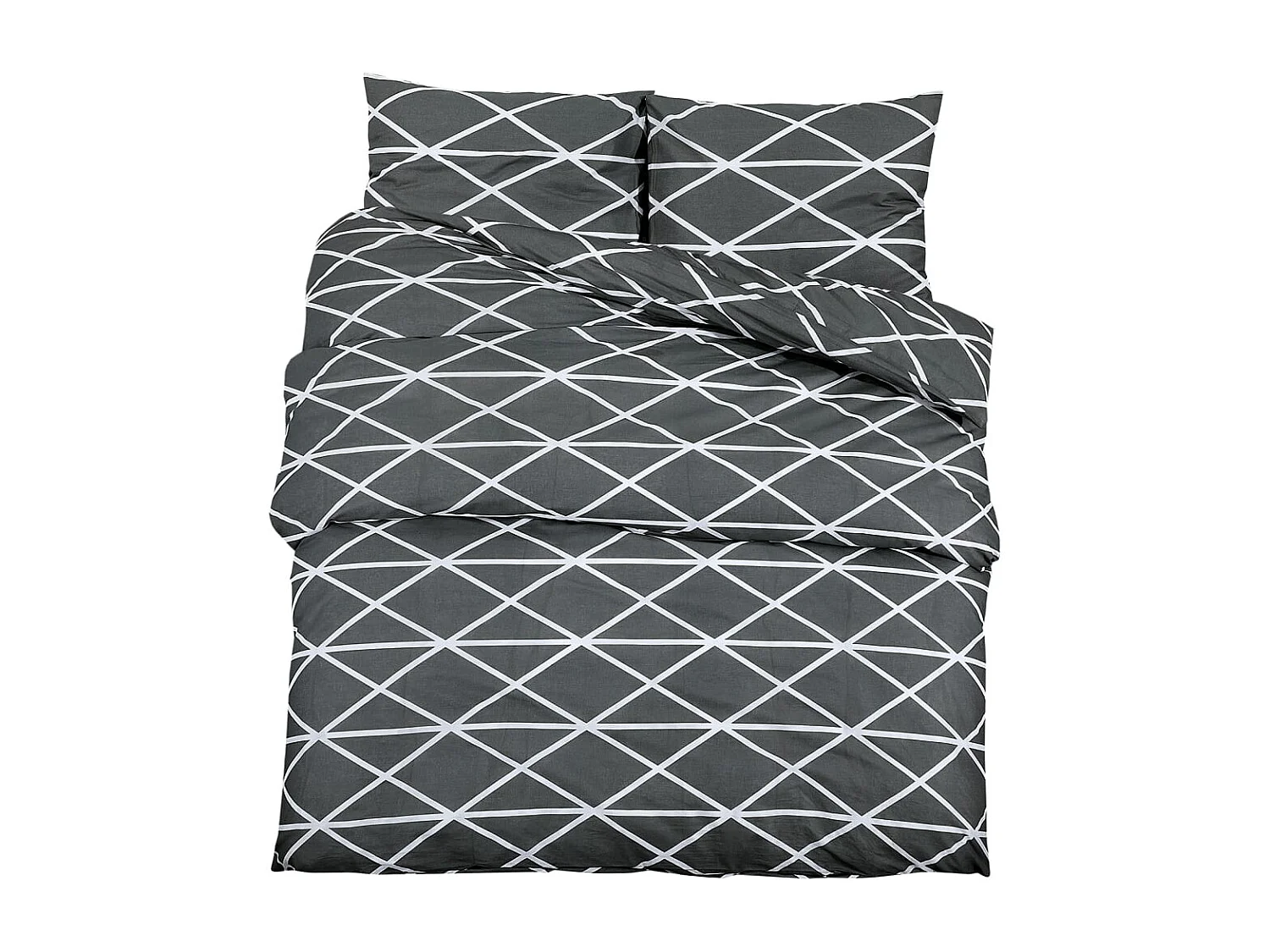 Ensemble de housse de couette Gris 200x200 cm Coton FR567134