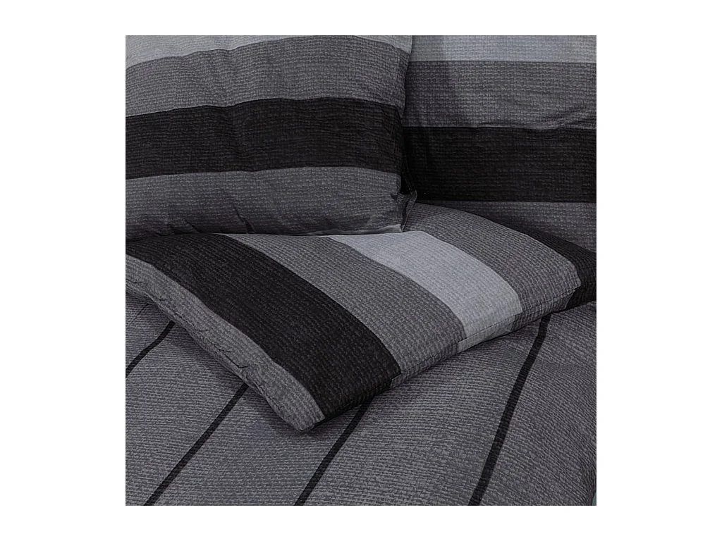 Ensemble de housse de couette gris foncé 155x220 cm Coton FR270321