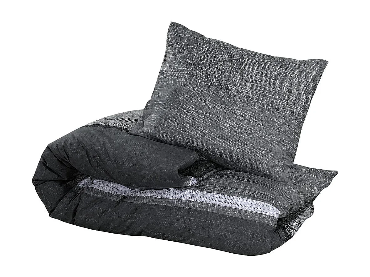 Dekbedovertrekset 200x200 cm katoen donkergrijs BE379244