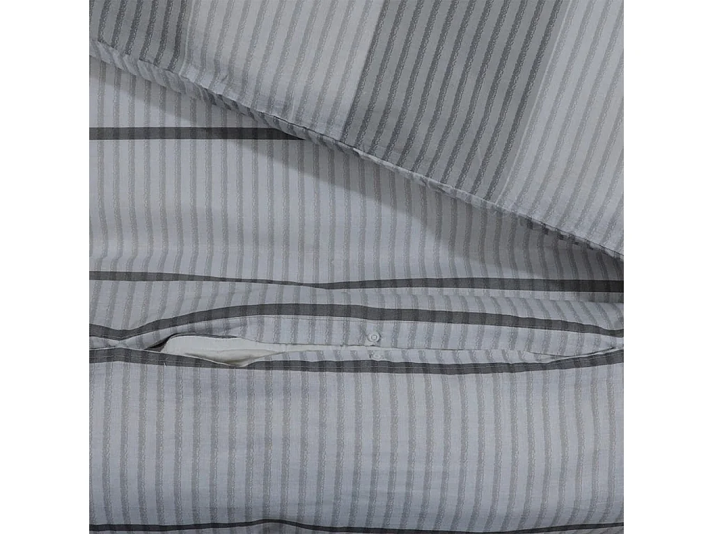 Juego de funda nórdica algodón gris 200x200 cm ES937891