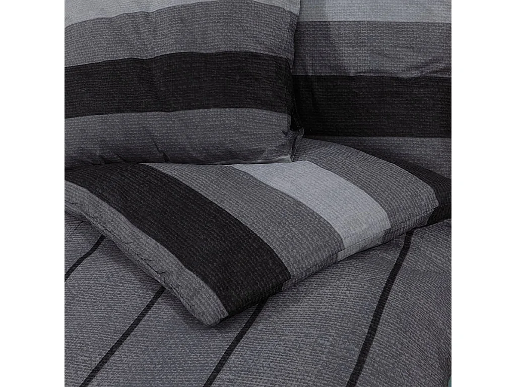 Ensemble de housse de couette gris foncé 140x200 cm Coton FR487782