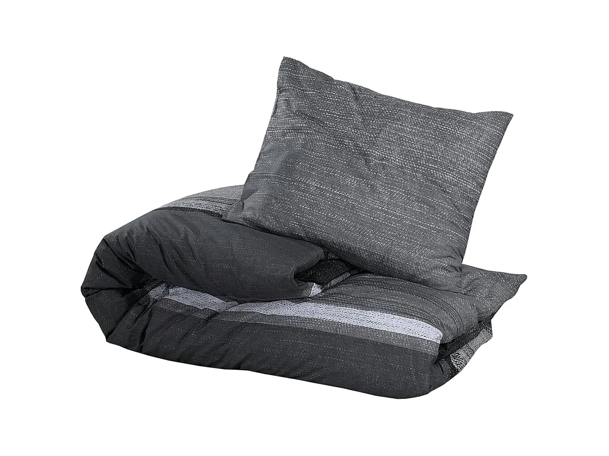 Dekbedovertrekset 200x200 cm katoen donkergrijs BE812543