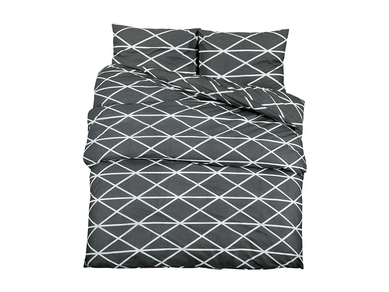 Juego de funda nórdica algodón gris 200x200 cm ES157372