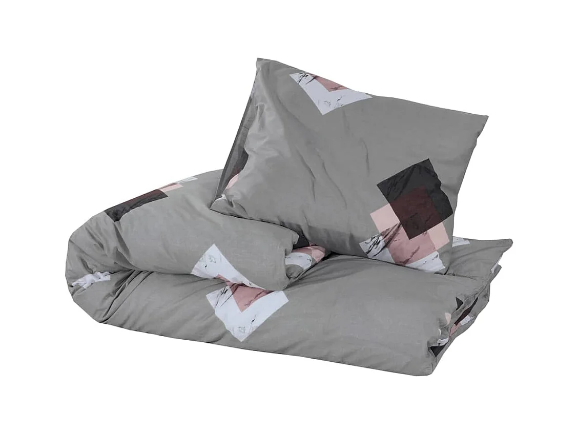 Ensemble de housse de couette Gris 260x240 cm Coton FR480259