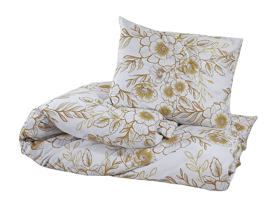 Ensemble de housse de couette blanc et marron 260x240 cm Coton FR284659