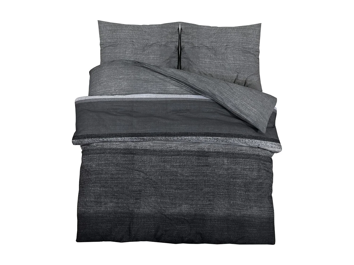Ensemble de housse de couette gris foncé 140x200 cm Coton FR206788