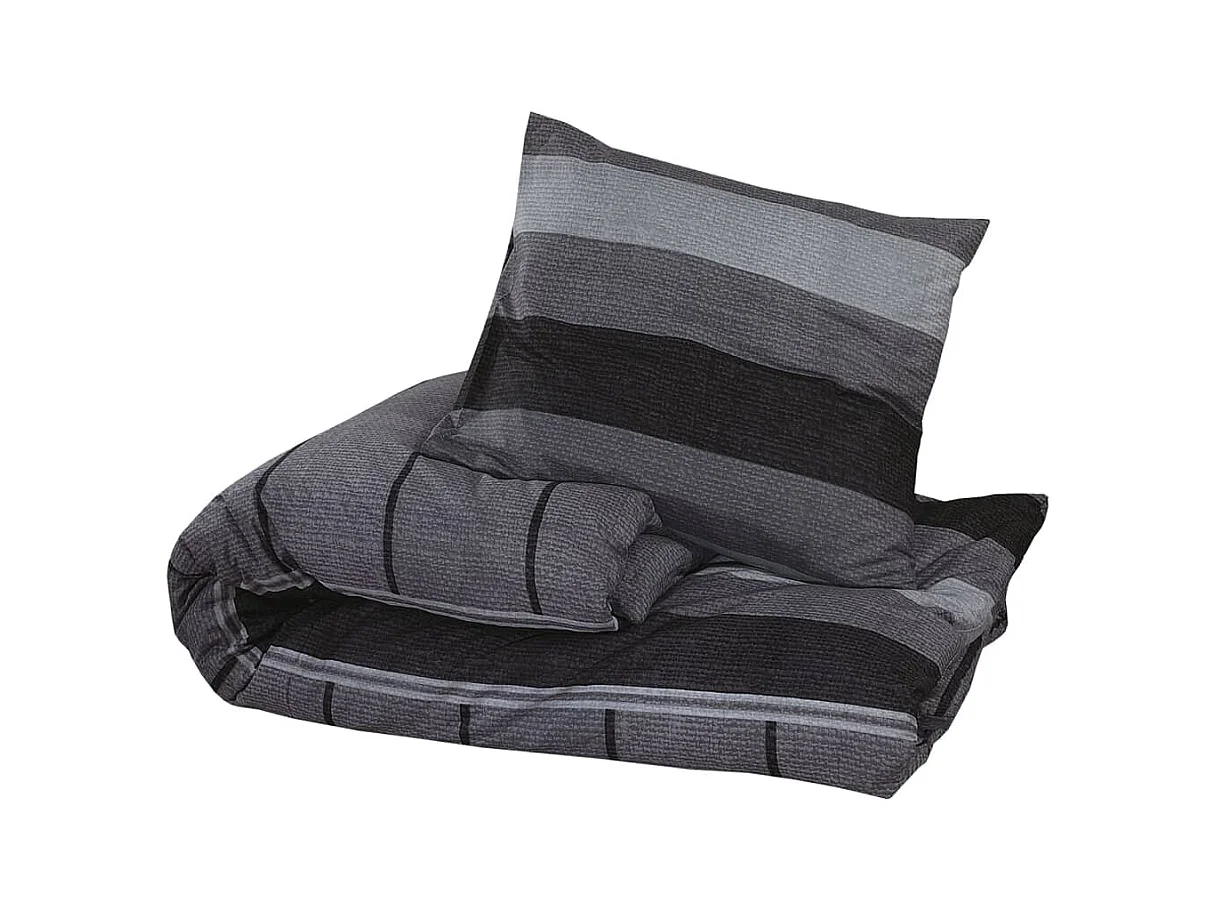 Dekbedovertrekset 200x200 cm katoen donkergrijs BE112837