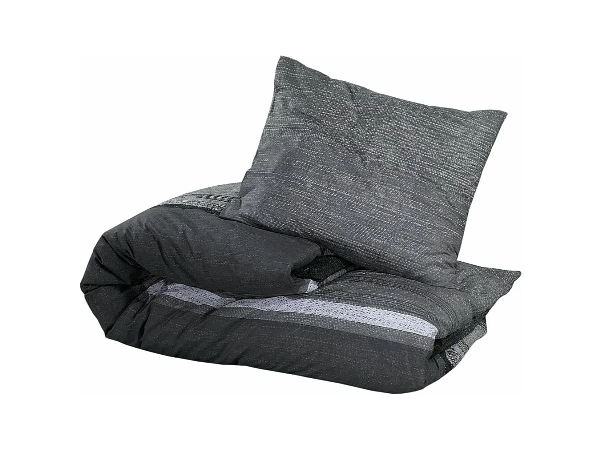 Ensemble de housse de couette gris foncé 135x200 cm Coton FR429251