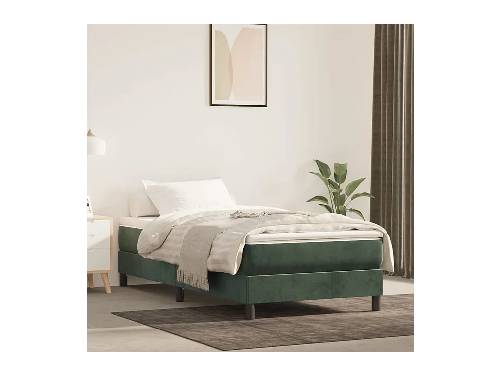 Pocketveringmatras 100x200x20 cm fluweel donkergroen BE929895