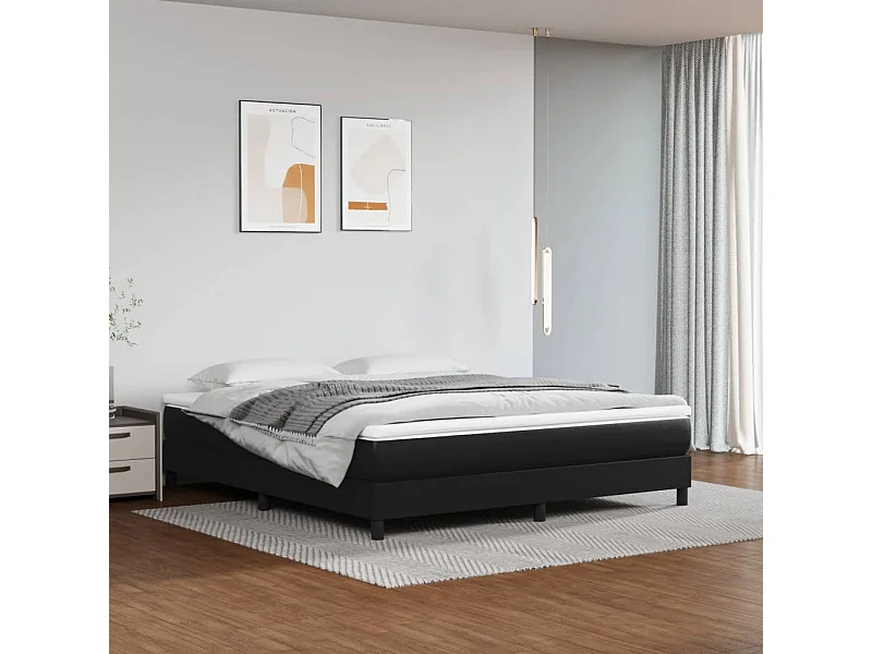 Matelas de lit à ressorts ensachés Noir 180x200x20cm Similicuir FR98294