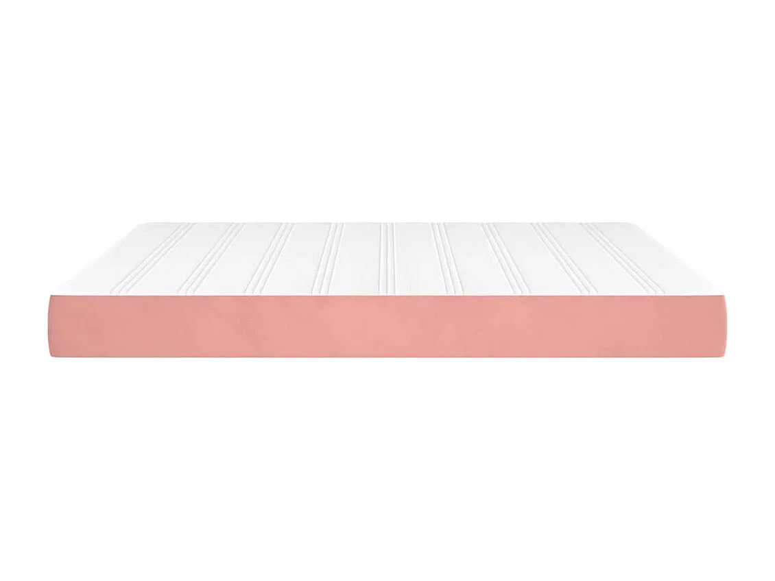 Matelas de lit à ressorts ensachés Rose 160x200x20 cm Velours FR84032