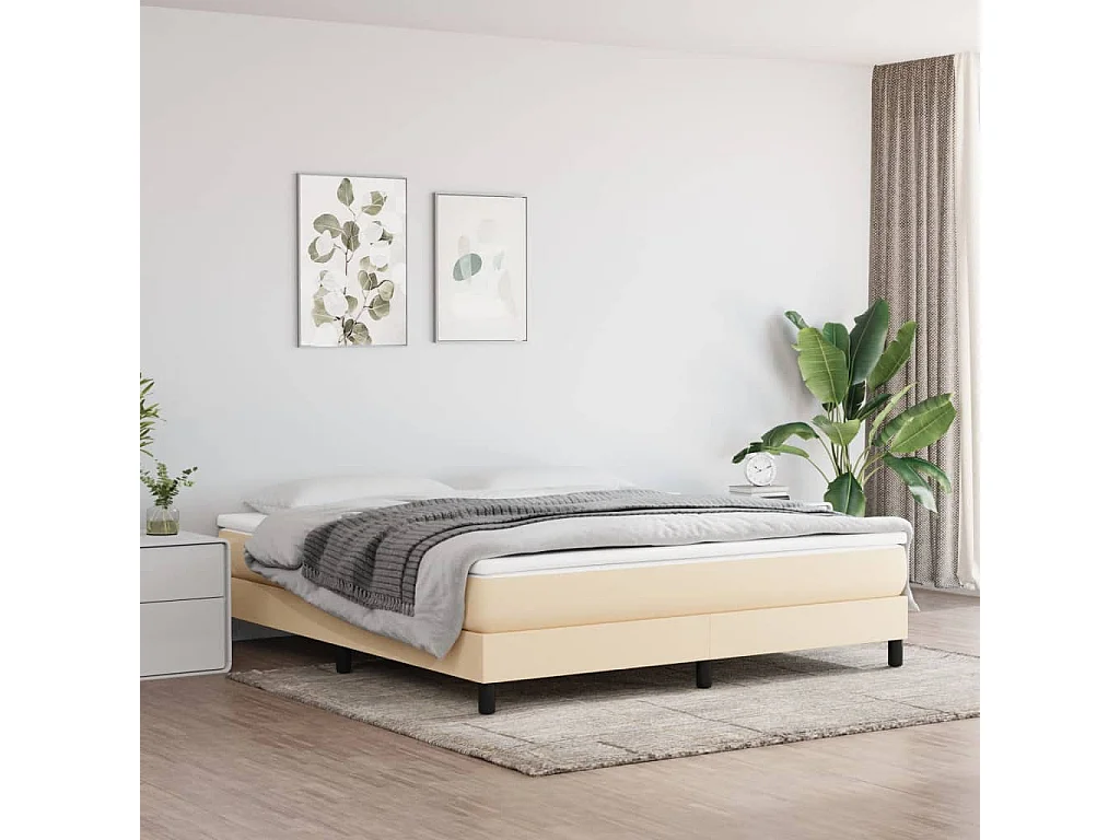 Matelas de lit à ressorts ensachés Crème 160x200x20 cm Tissu FR59361