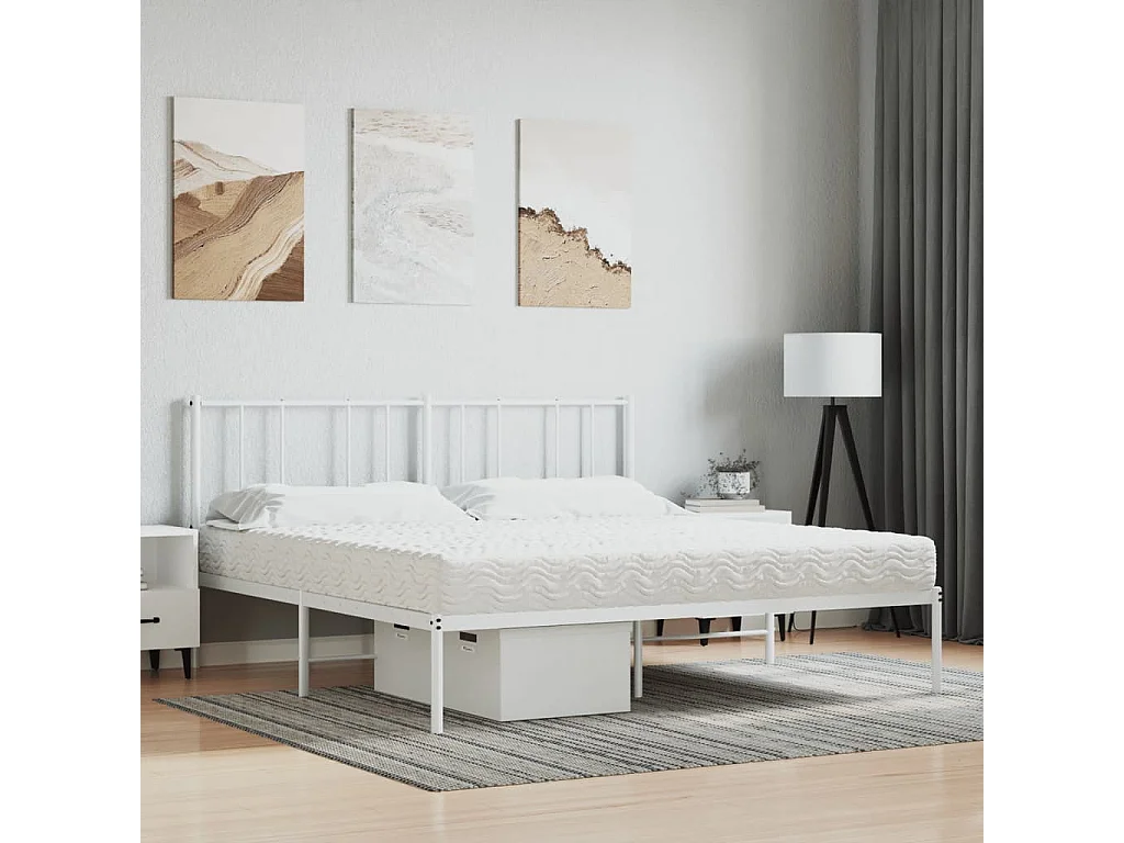 Matelas en mousse blanc 160x200 cm dureté H2 H3 FR65427