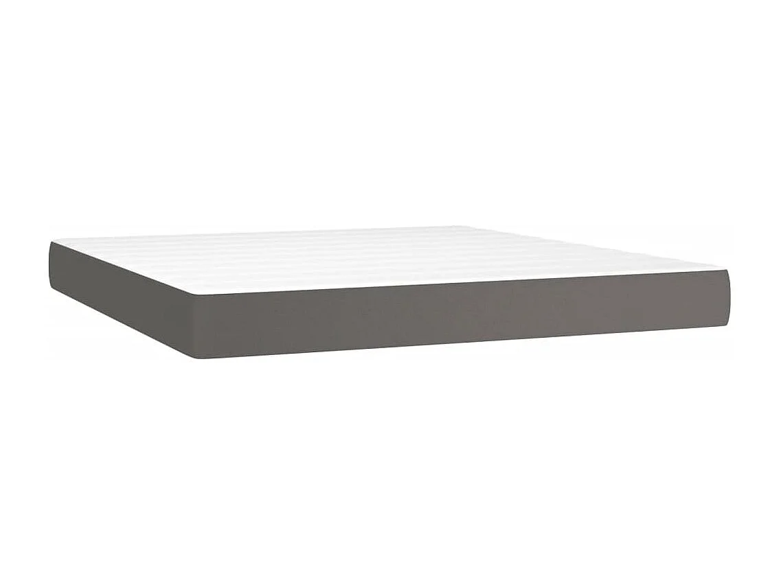 Matelas de lit à ressorts ensachés Gris 160x200x20cm Similicuir FR54142