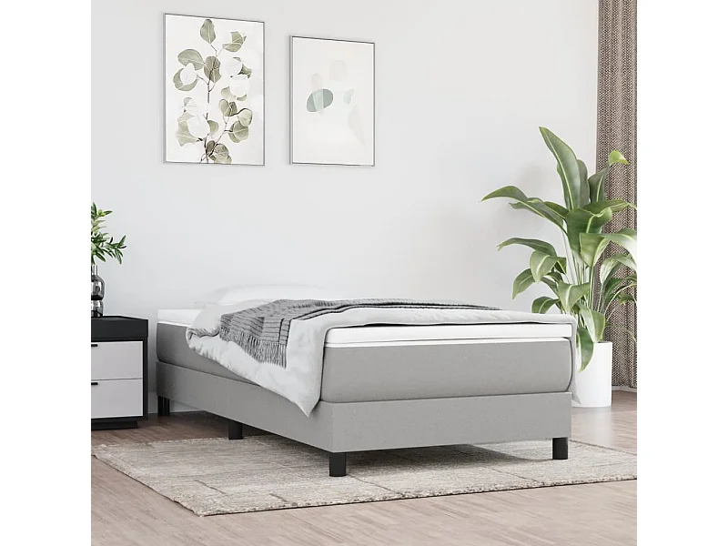 Matelas de lit à ressorts ensachés Gris clair 90x200x20cm Tissu FR13307