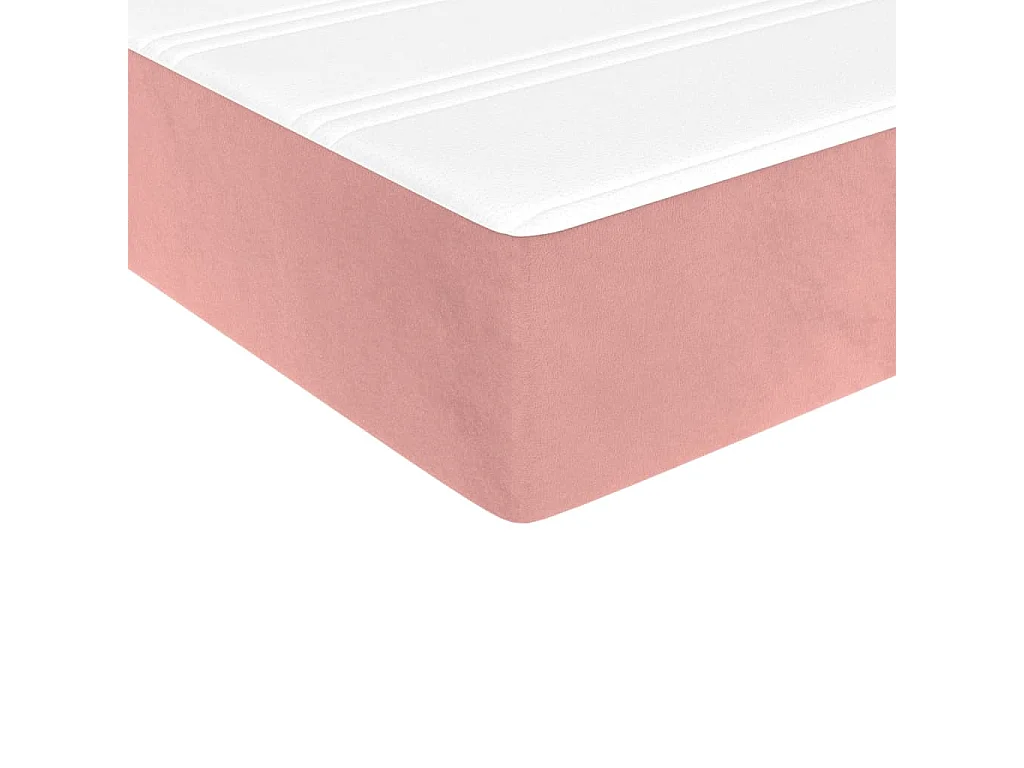 Colchão de molas ensacadas 90x200x20 cm veludo rosa PT544472