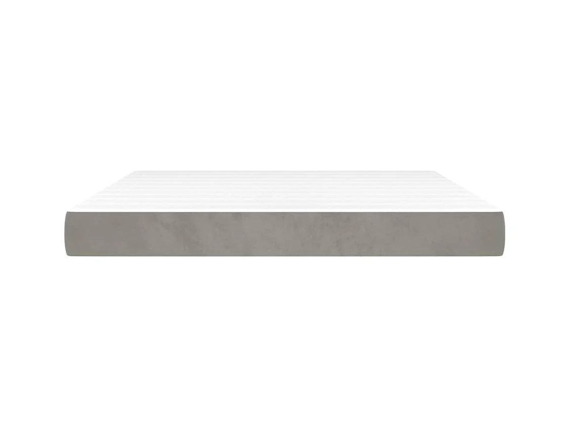 Pocketveringmatras 160x200x20 cm fluweel lichtgrijs BE417206