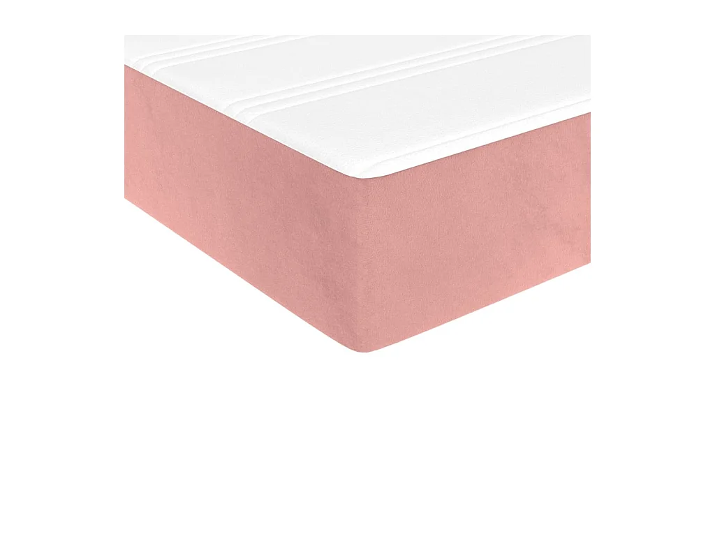 Matelas de lit à ressorts ensachés Rose 100x200x20 cm Velours FR32606