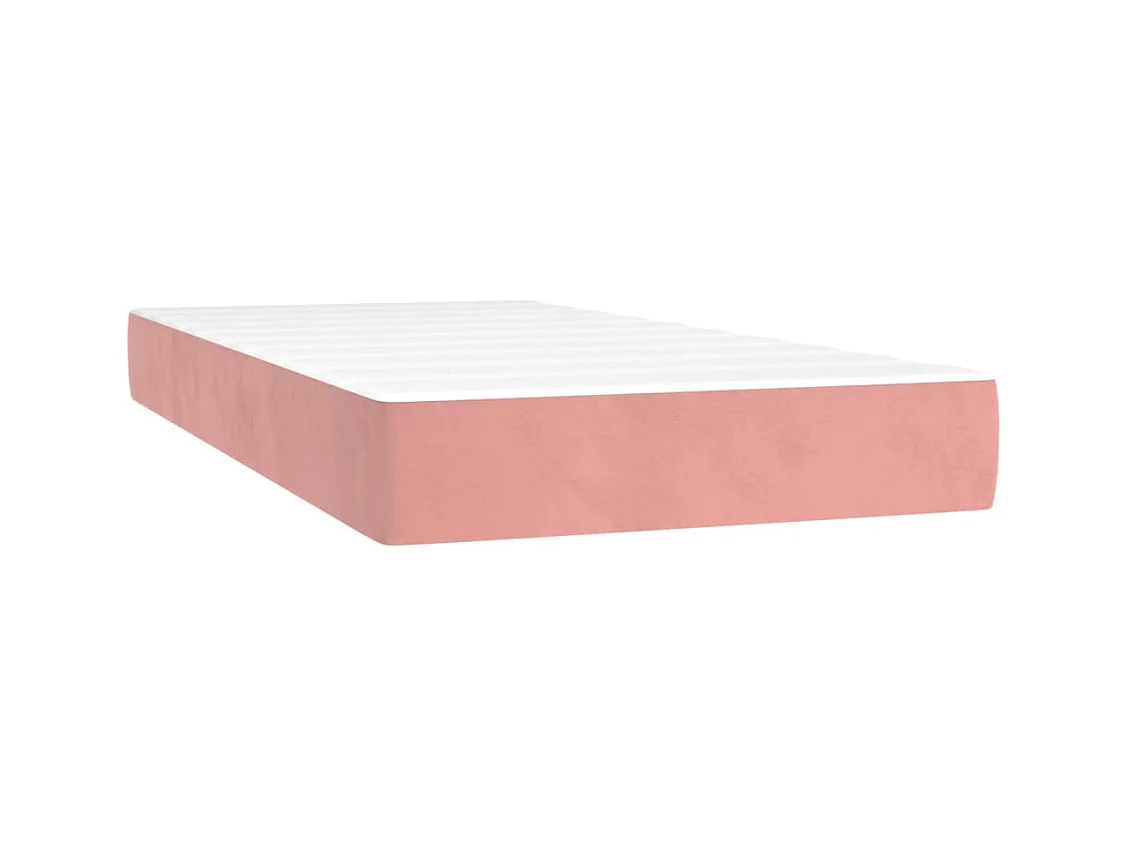 Matelas de lit à ressorts ensachés Rose 100x200x20 cm Velours FR32606