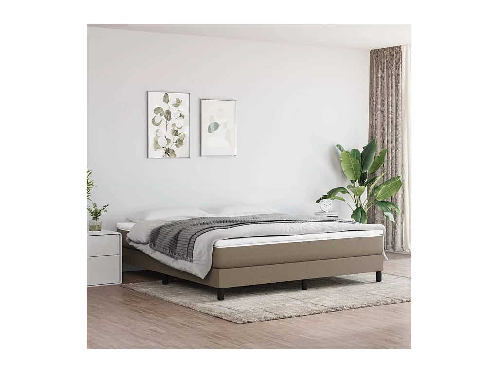 Pocketveringmatras 160x200x20 cm stof taupe BE697619