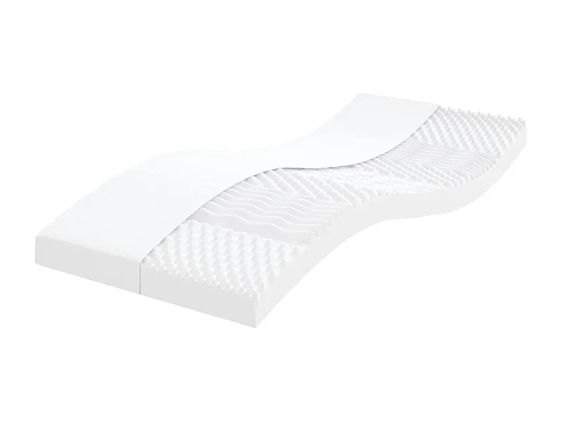 Matelas en mousse blanc 90x190 cm 7 zones dureté 20 ILD FR51520