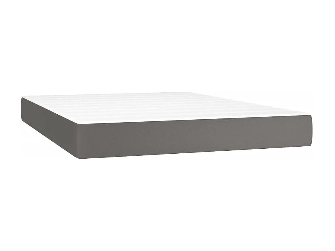 Matelas de lit à ressorts ensachés Gris 140x200x20cm Similicuir FR85342