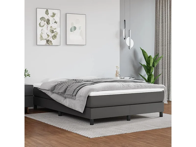Matelas de lit à ressorts ensachés Gris 140x200x20cm Similicuir FR85342