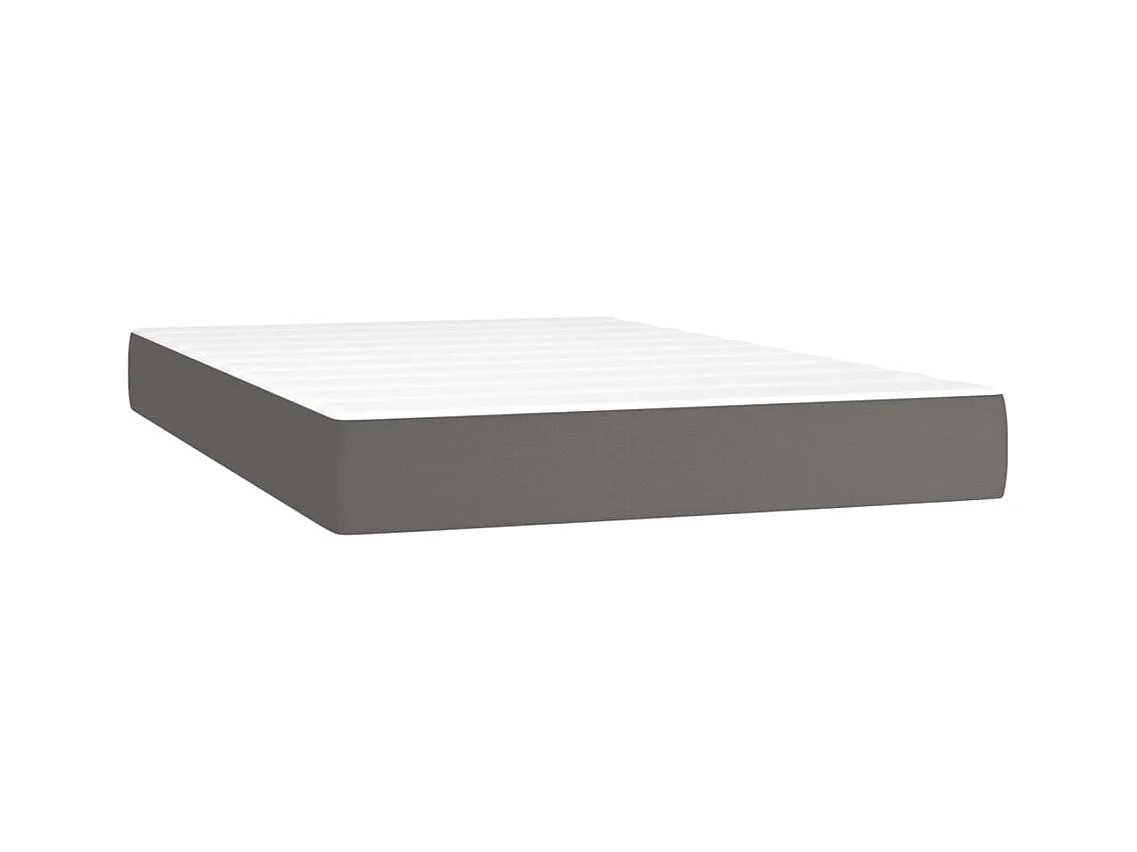 Matelas de lit à ressorts ensachés Gris 120x200x20cm Similicuir FR83008
