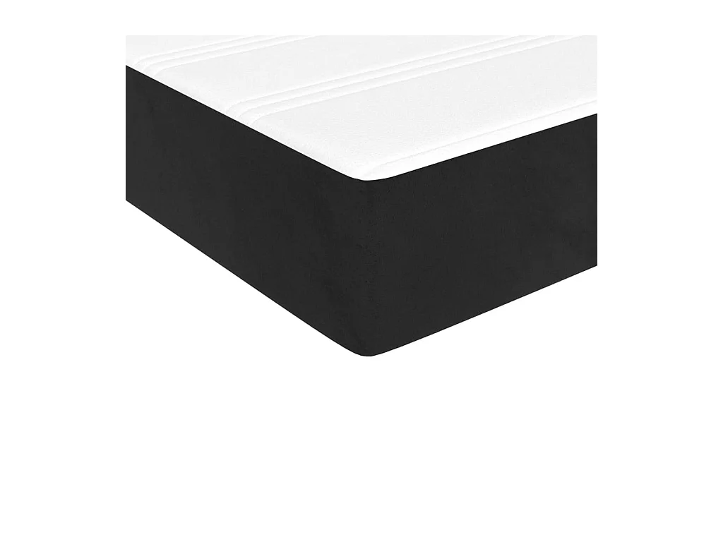 Matelas de lit à ressorts ensachés noir 120x190x20 cm velours FR12743