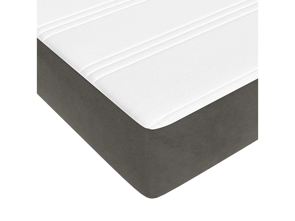 Colchão de molas ensacadas 180x200x20 cm veludo cinza-escuro PT583338