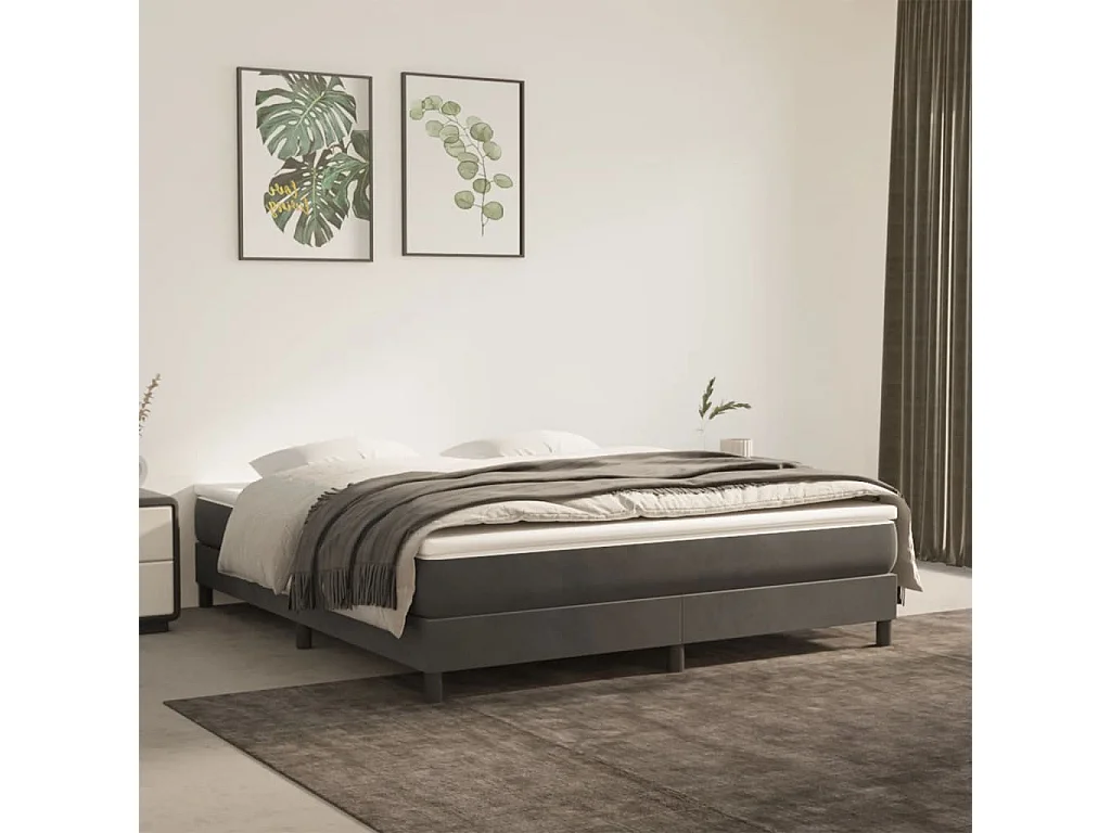 Matelas de lit à ressorts ensachés Gris foncé 180x200x20 cm FR122143