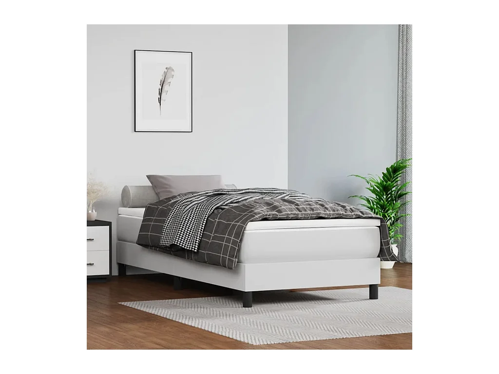 Matelas de lit à ressorts ensachés Blanc 80x200x20cm Similicuir FR35891