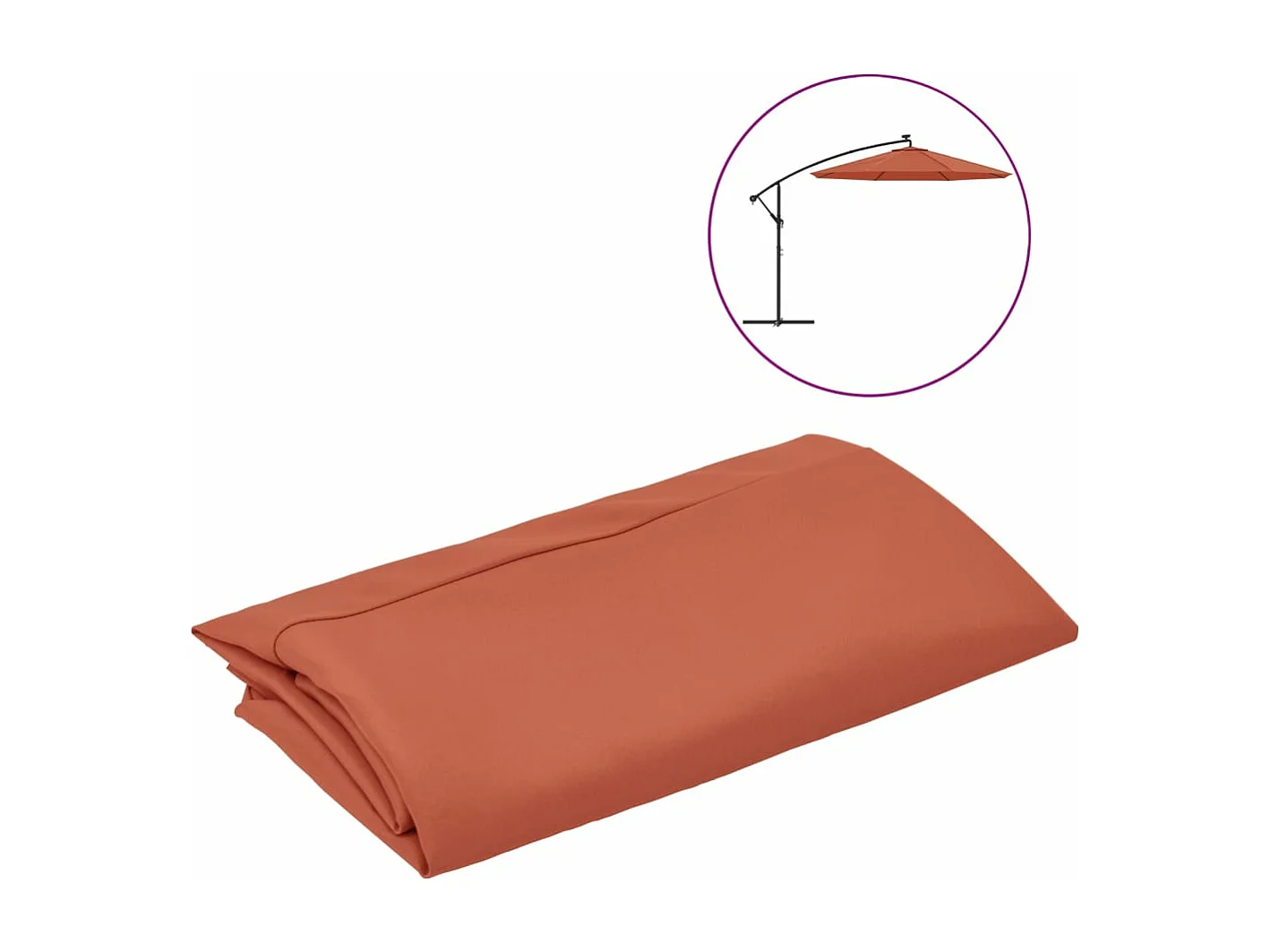 Tela de repuesto para sombrilla voladiza terracota 300 cm ES277772