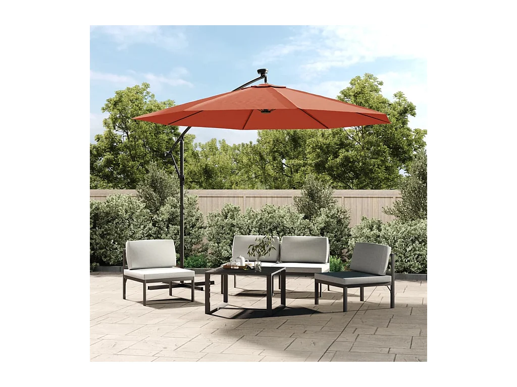 Tissu de remplacement pour parasol déporté terre cuite 300 cm FR72957