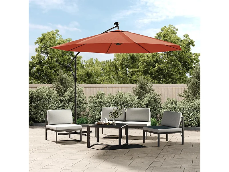 Vervangingsdoek voor zweefparasol 300 cm terracottakleurig BE492957