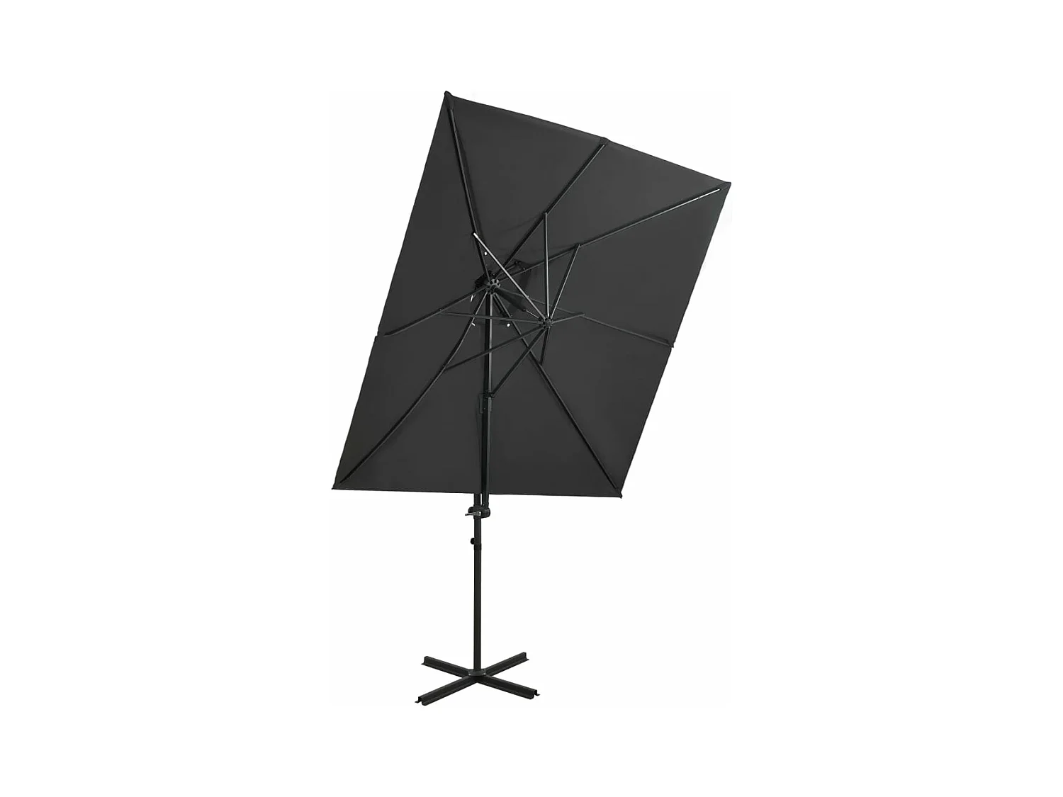 Parasol déporté à double toit Anthracite 250x250 cm FR37996