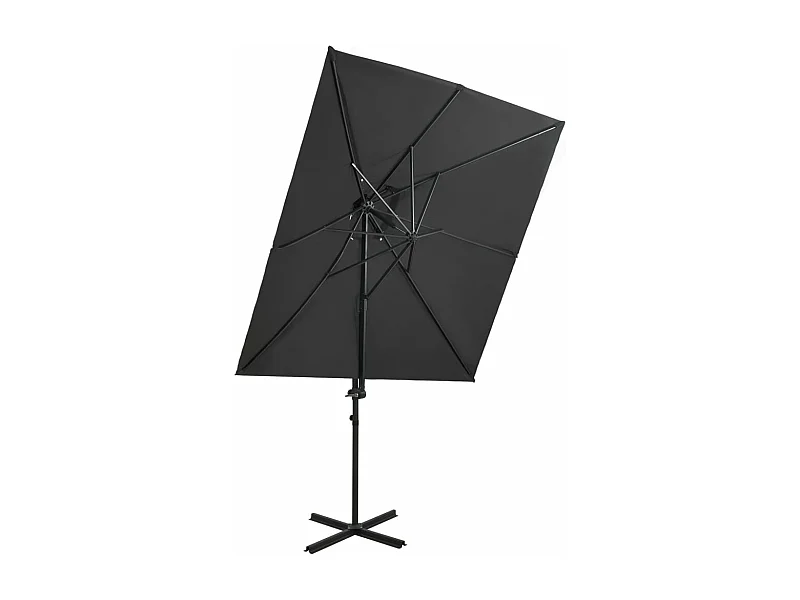 Parasol déporté à double toit Anthracite 250x250 cm FR37996
