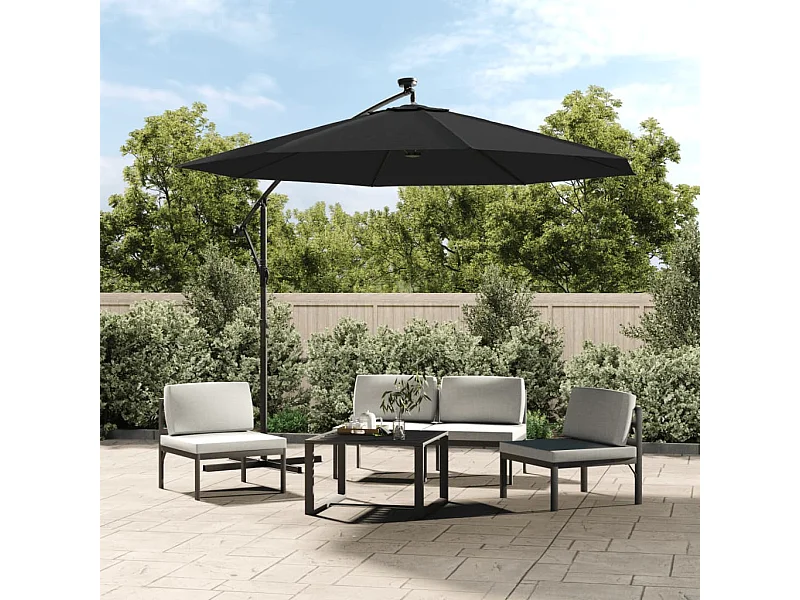 Tissu de remplacement pour parasol déporté Noir 350 cm FR750889