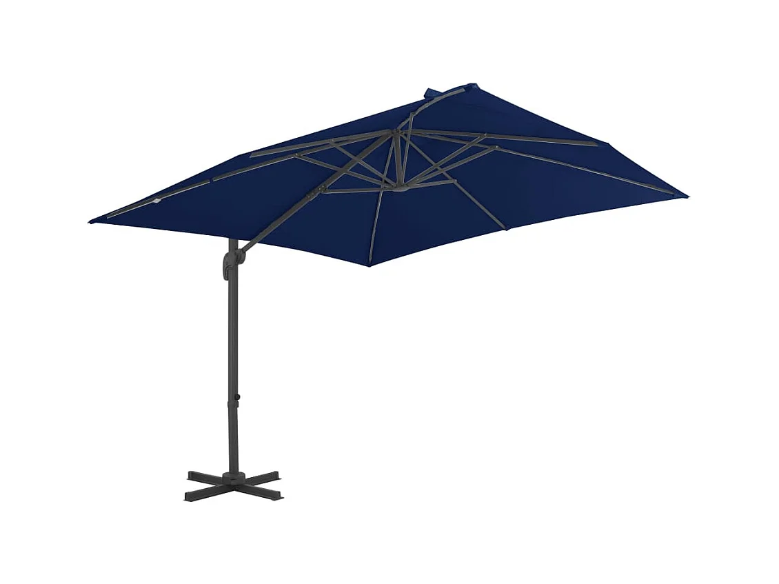 Zweefparasol met aluminium paal 3x3 m azuurblauw BE401904