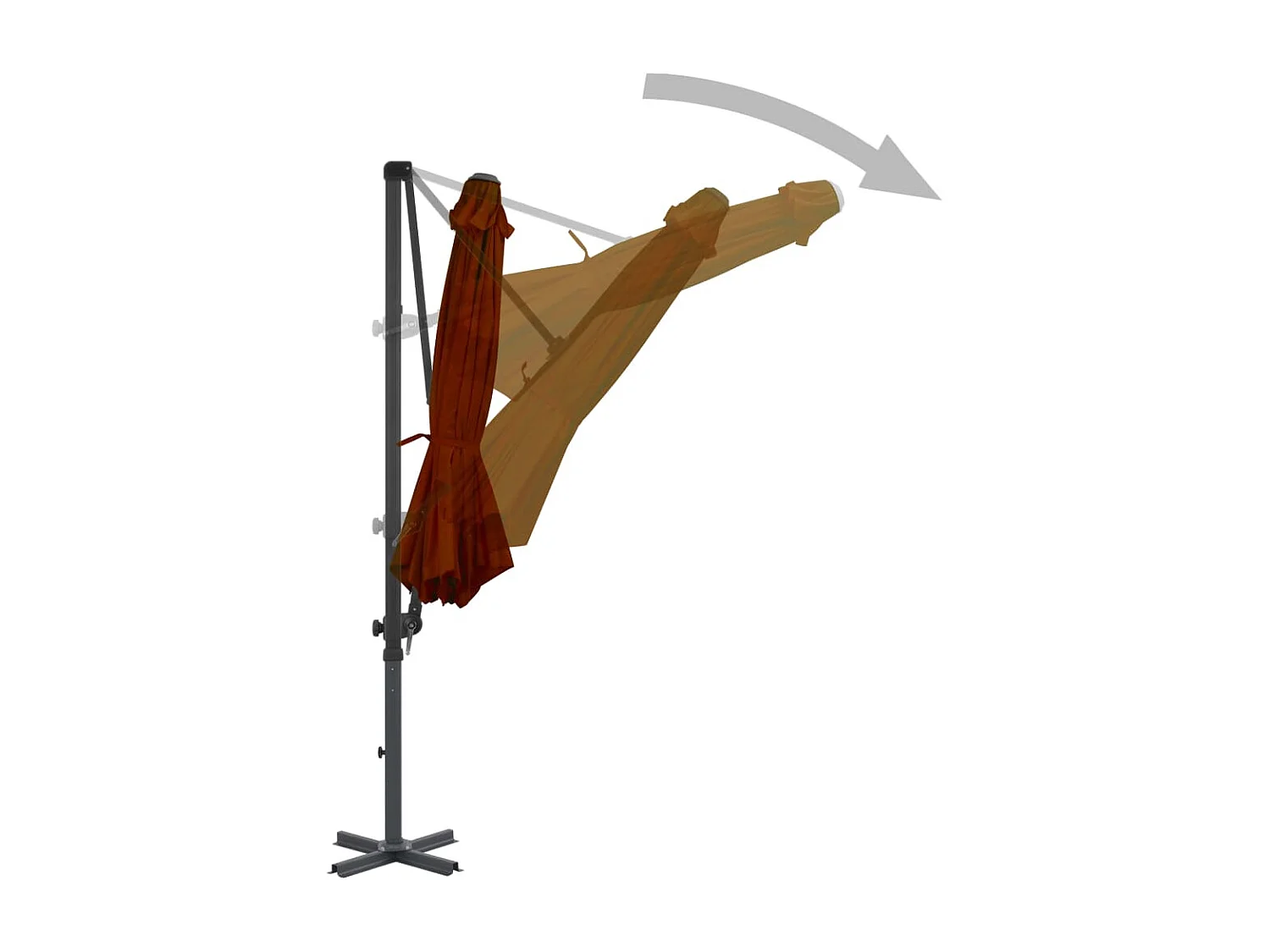 Sombrilla voladiza con palo de aluminio terracota 300 cm ES790457