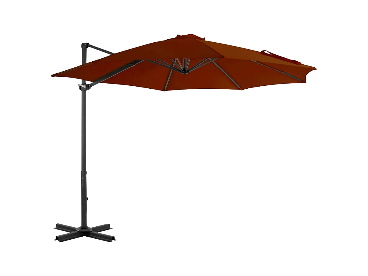 Parasol déporté avec mât en aluminium Terre cuite 300 cm FR12166