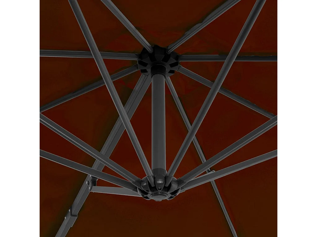 Parasol déporté avec mât en aluminium Terre cuite 300 cm FR12166