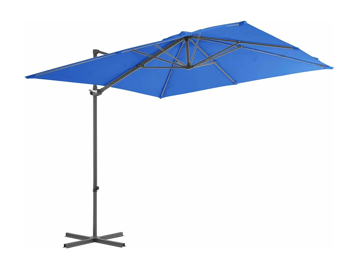 Zweefparasol met stalen paal 250x250 cm azuurblauw BE307002