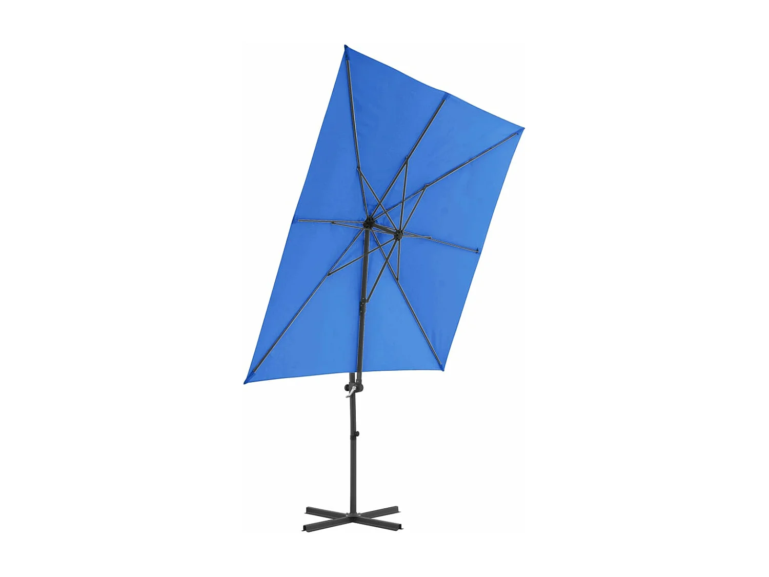 Zweefparasol met stalen paal 250x250 cm azuurblauw BE307002